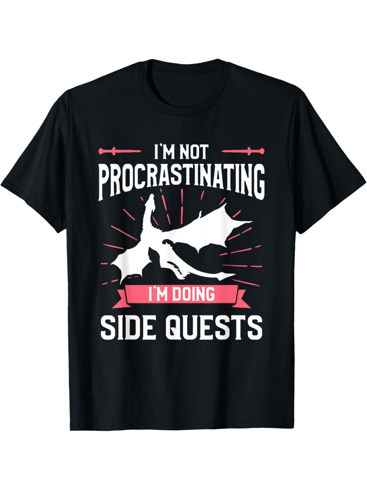 I'm Not Procrastinating I'm Doing Side Quests Retro Trendy Printed T-shirt, Men'S Casual and Comfortable T-shirt Summer, Men'S Short-sleeved Top for Everyday Activities Birthday Gift to Men