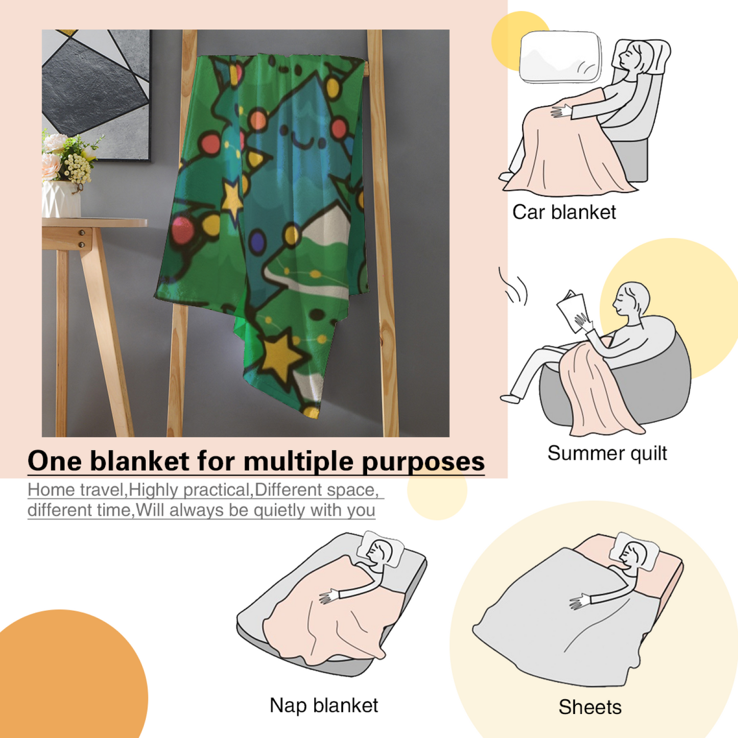 Colorful Artistic Pattern Throw Blanket ¨C Modern Cozy Home Decor Blanket
