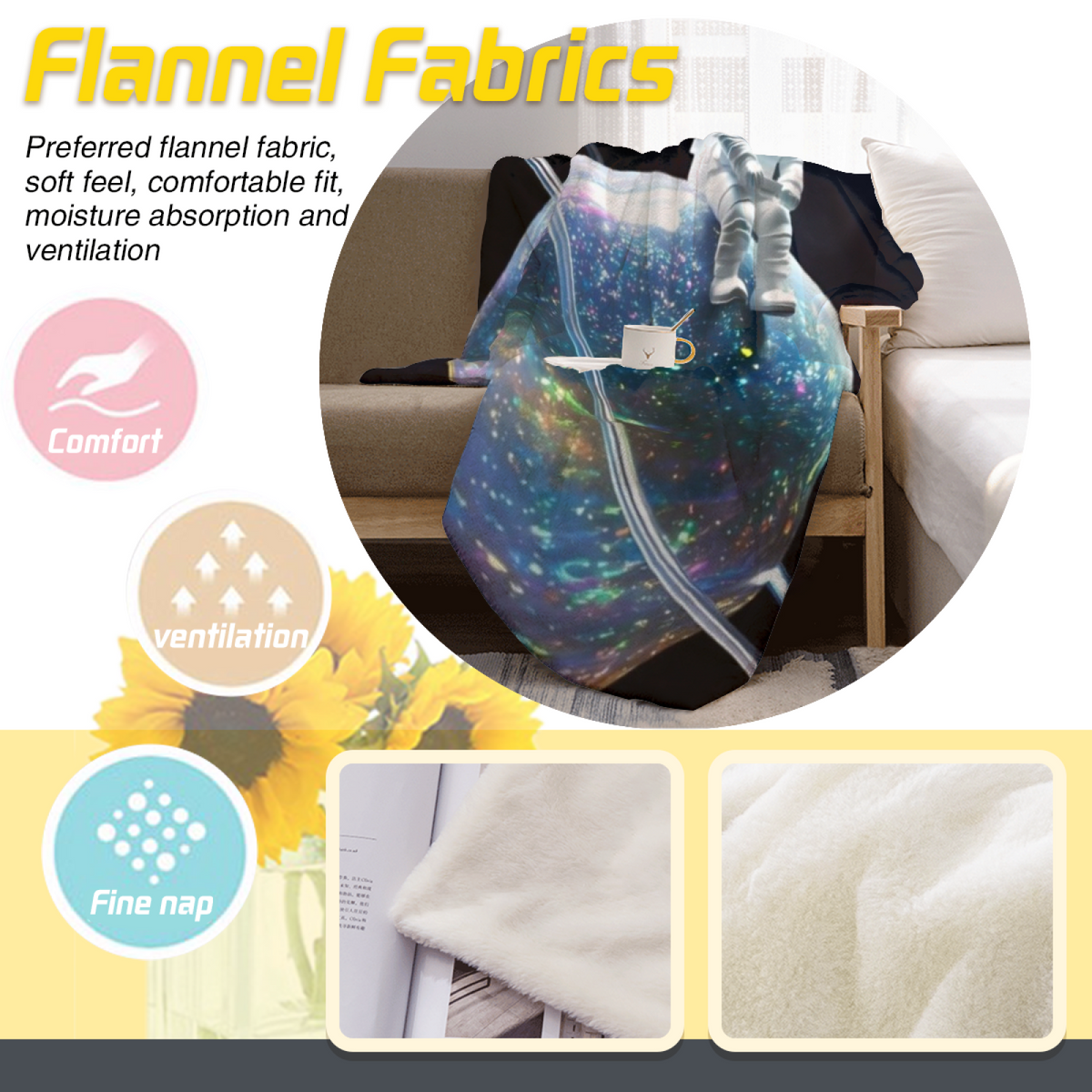Watercolor Grove Expressive Print Cozy Flannel Bed Blanket in Soft Neutral