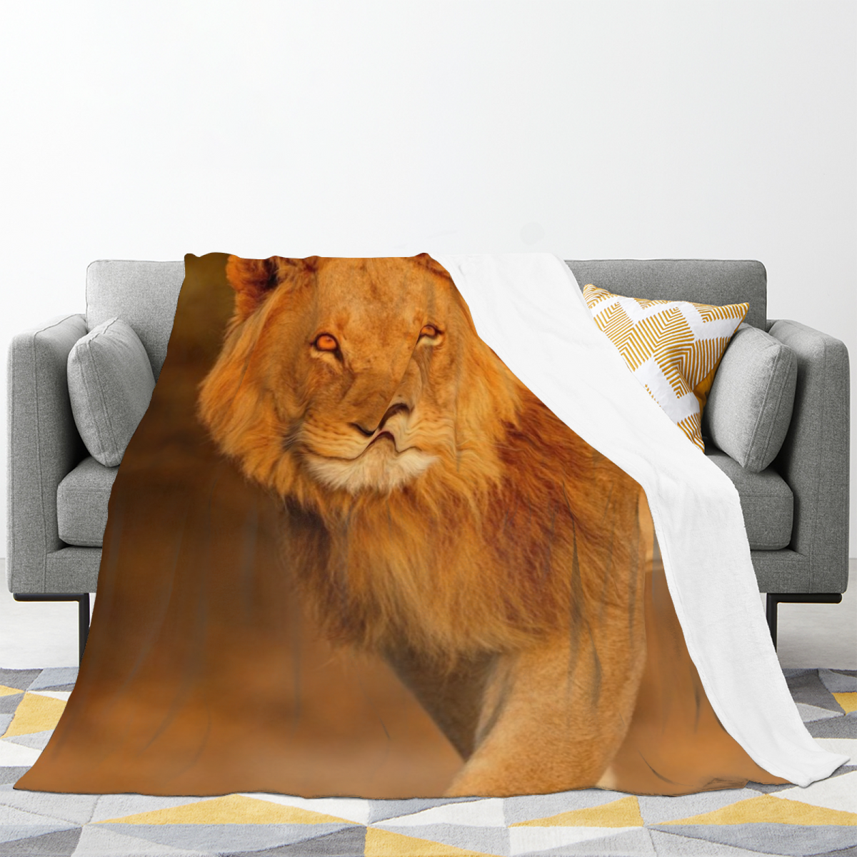 Electric & Nectar Playful Graphic Plush Flannel Throw