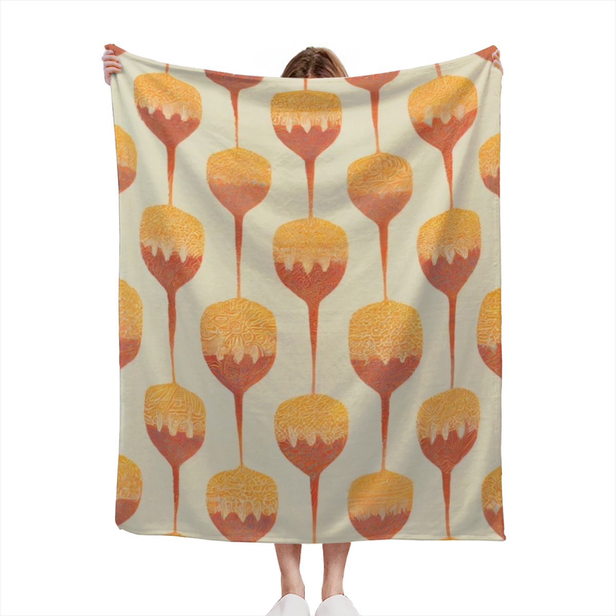 Festival Breeze Home Accent Soft Flannel Blanket ¨C Warm Coral