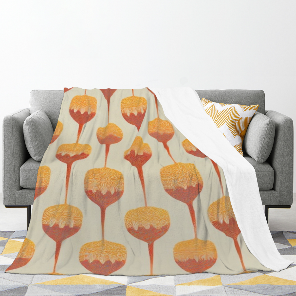 Festival Breeze Home Accent Soft Flannel Blanket ¨C Warm Coral