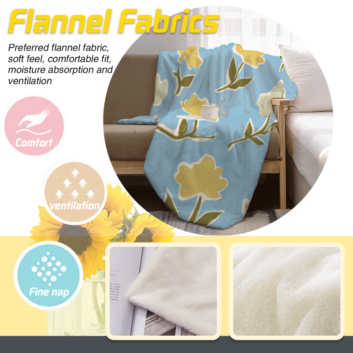Rust Curved Color Block Plush Flannel Throw