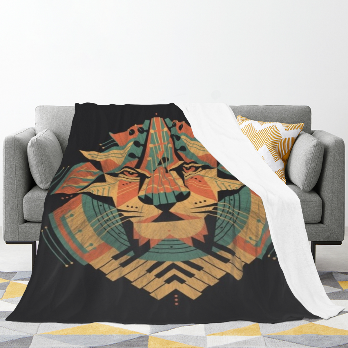 Desert Ripple Inspired Flannel Sofa Throw ¨C Earthy Neutral Palette