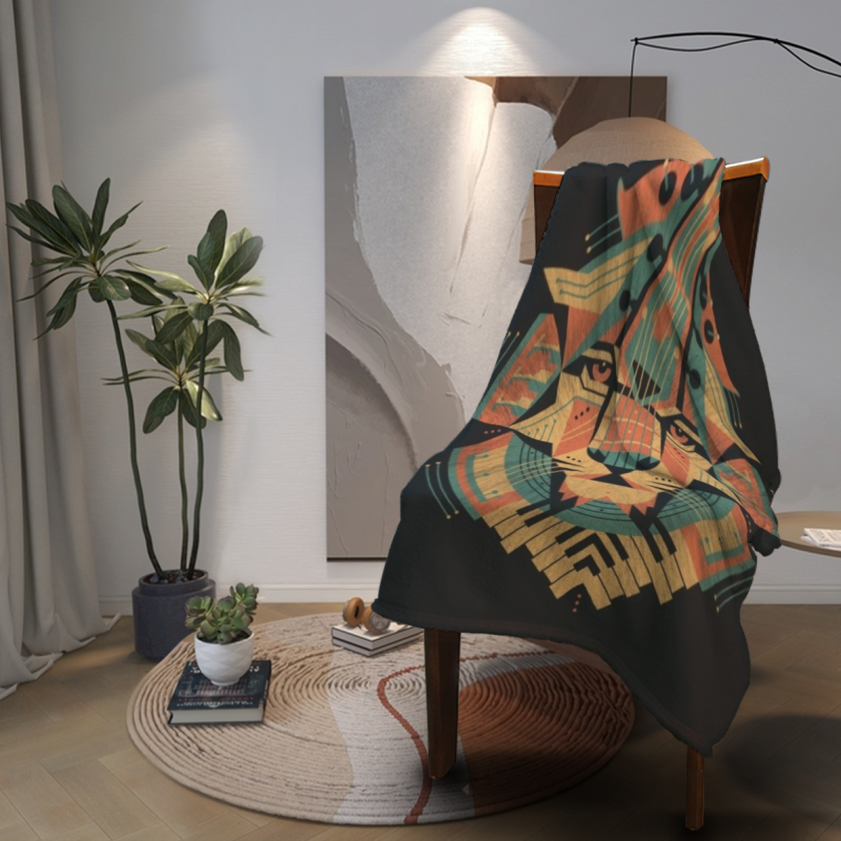 Desert Ripple Inspired Flannel Sofa Throw ¨C Earthy Neutral Palette