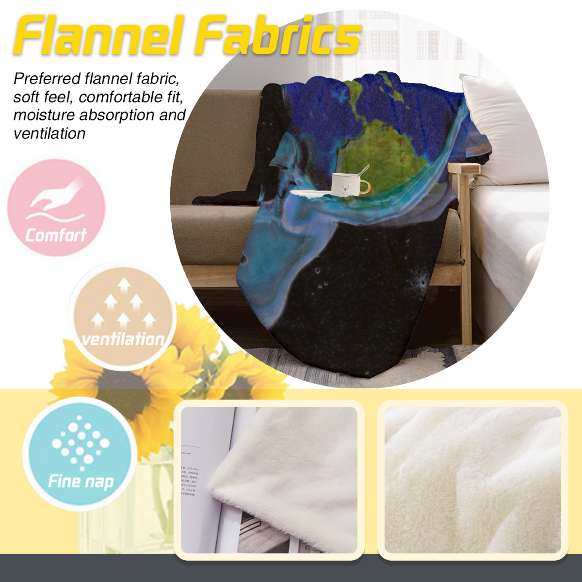 Soft Neutral Gilded Treasure Soft Flannel Blanket ¨C Contemporary Pattern