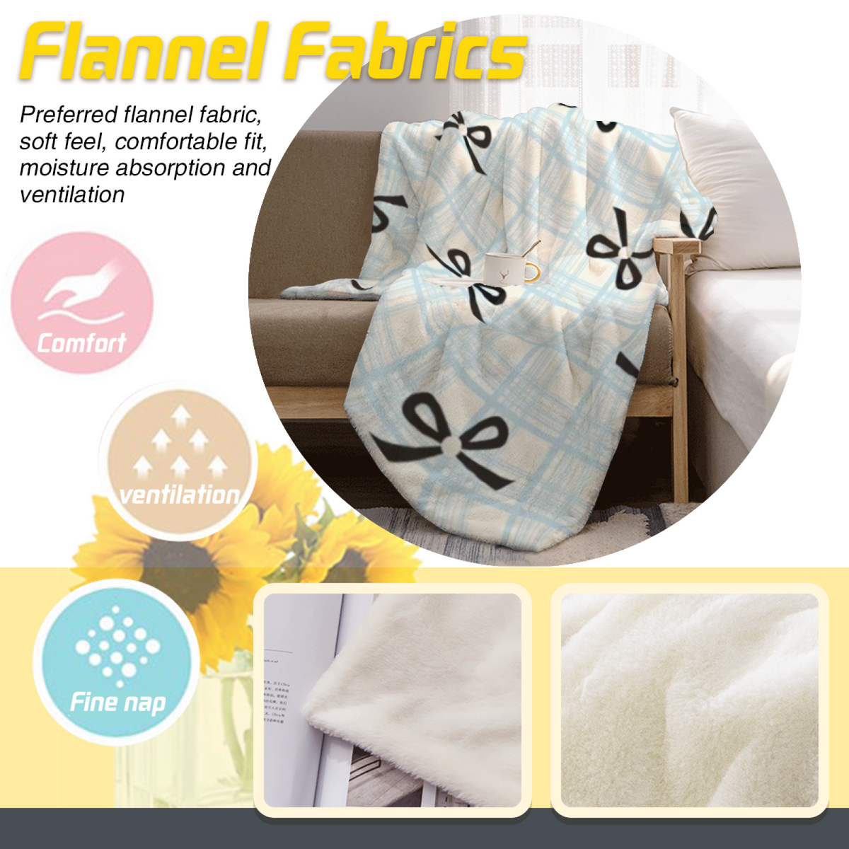 Ivory Terracotta Horizon Decorative Flannel Blanket