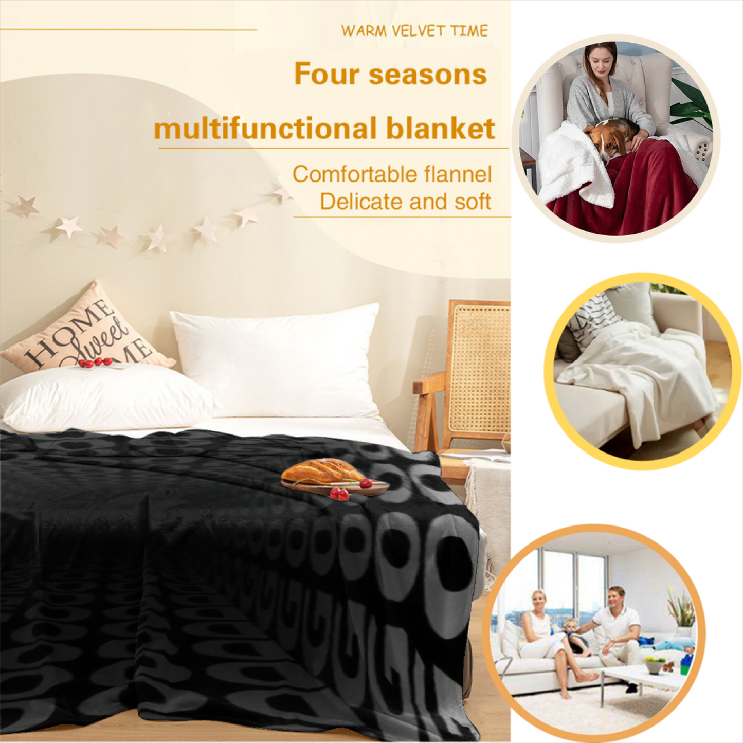Abstract Artistic Throw Blanket ¨C Modern Colorful Printed Cozy Home Blanket