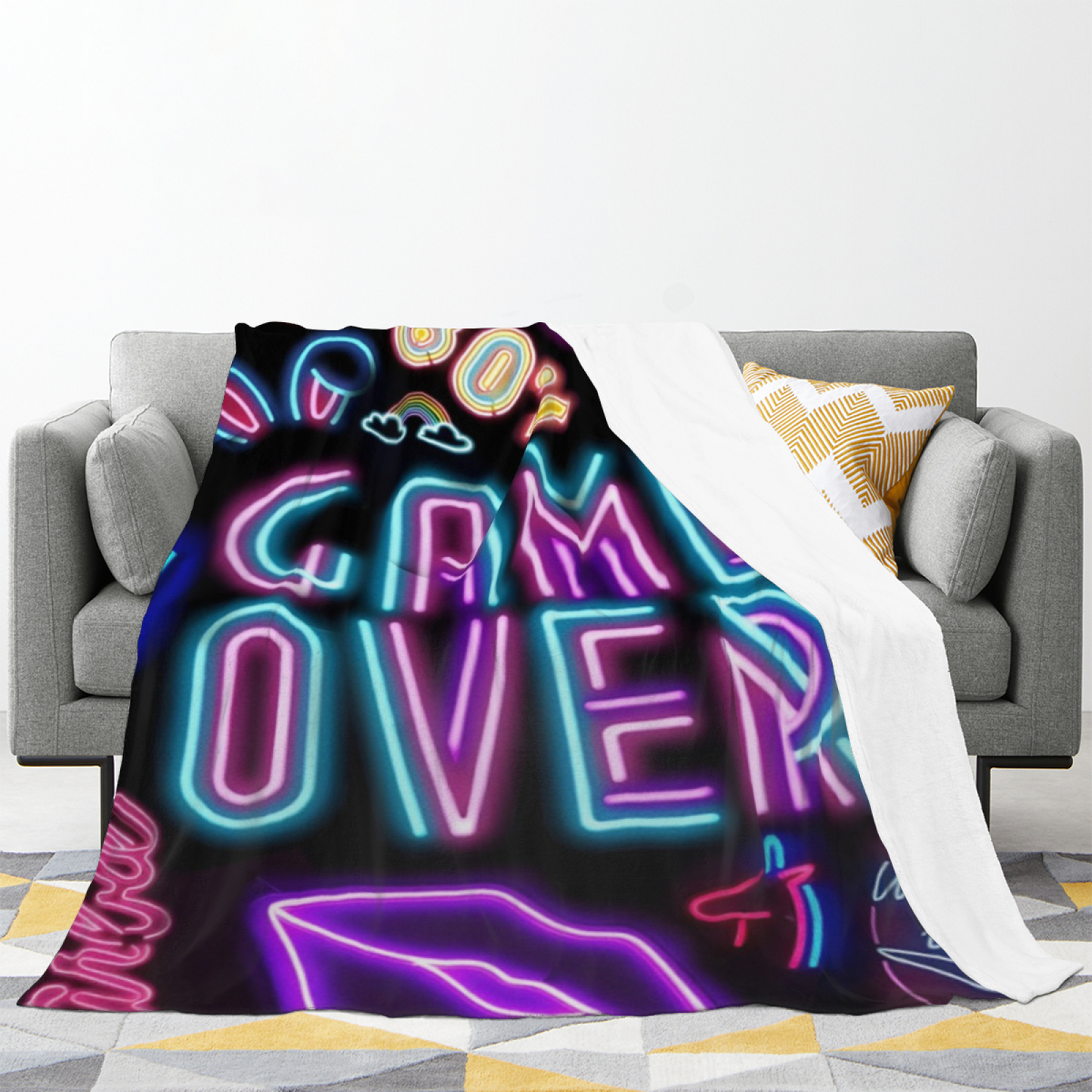 Contemporary Colorful Throw Blanket ¨C Abstract Printed Decorative Home Blanket