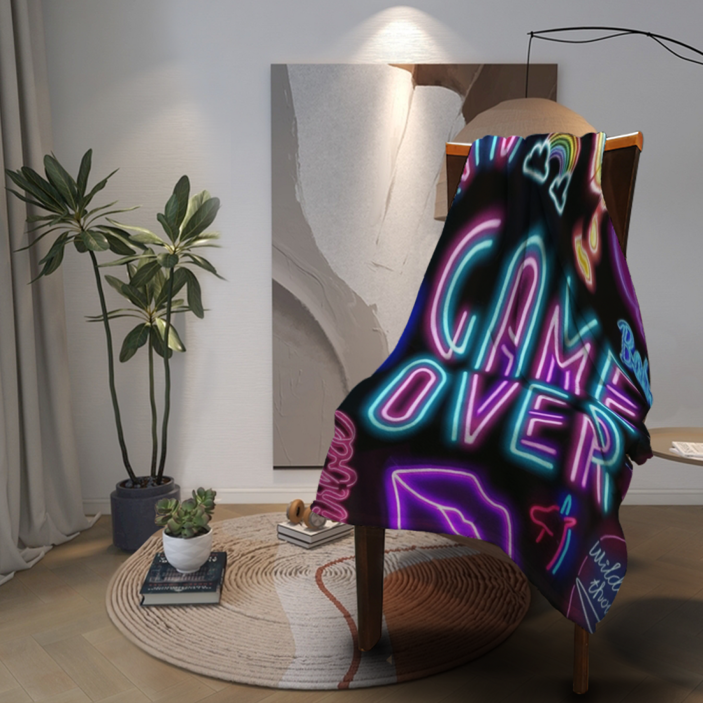 Contemporary Colorful Throw Blanket ¨C Abstract Printed Decorative Home Blanket