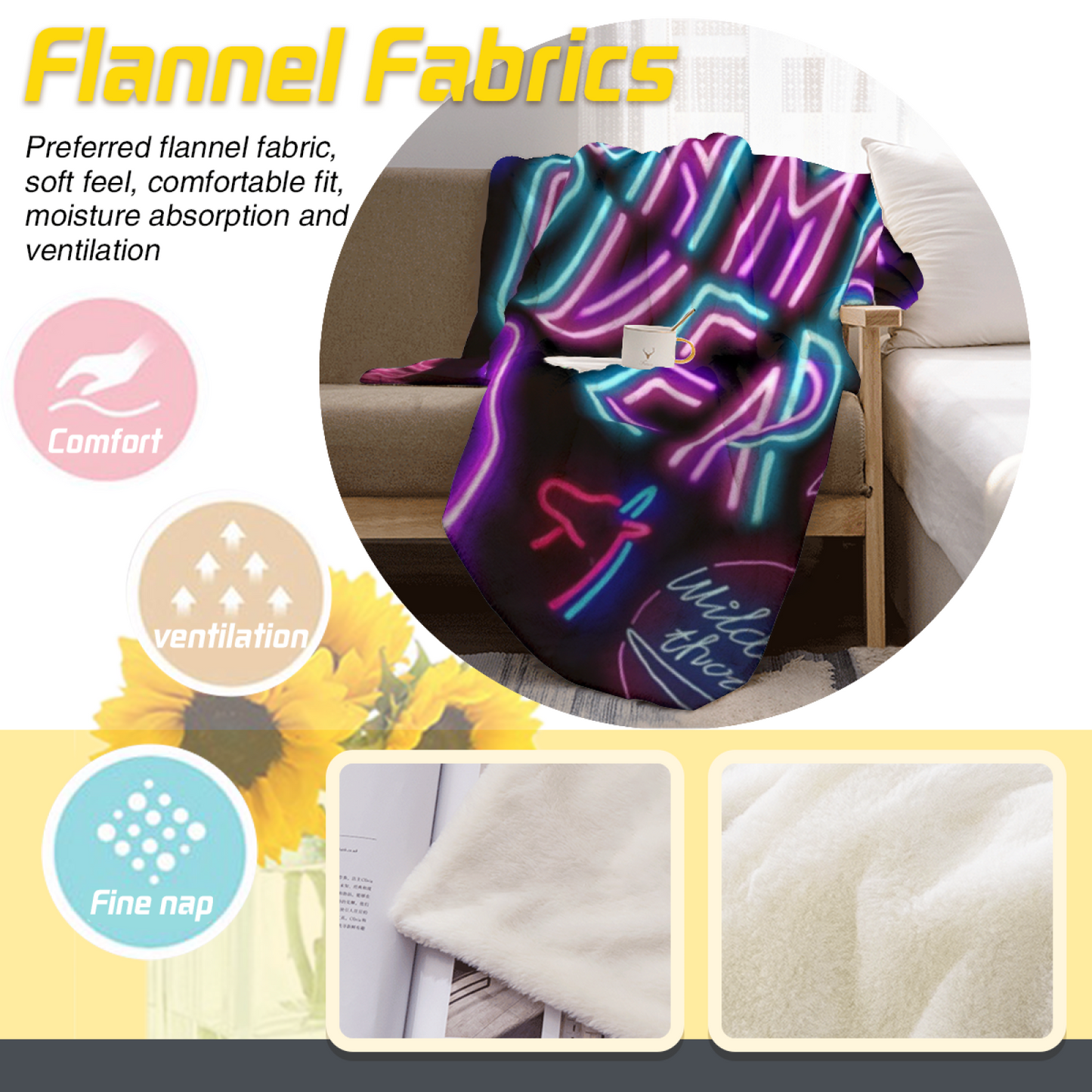 Contemporary Colorful Throw Blanket ¨C Abstract Printed Decorative Home Blanket