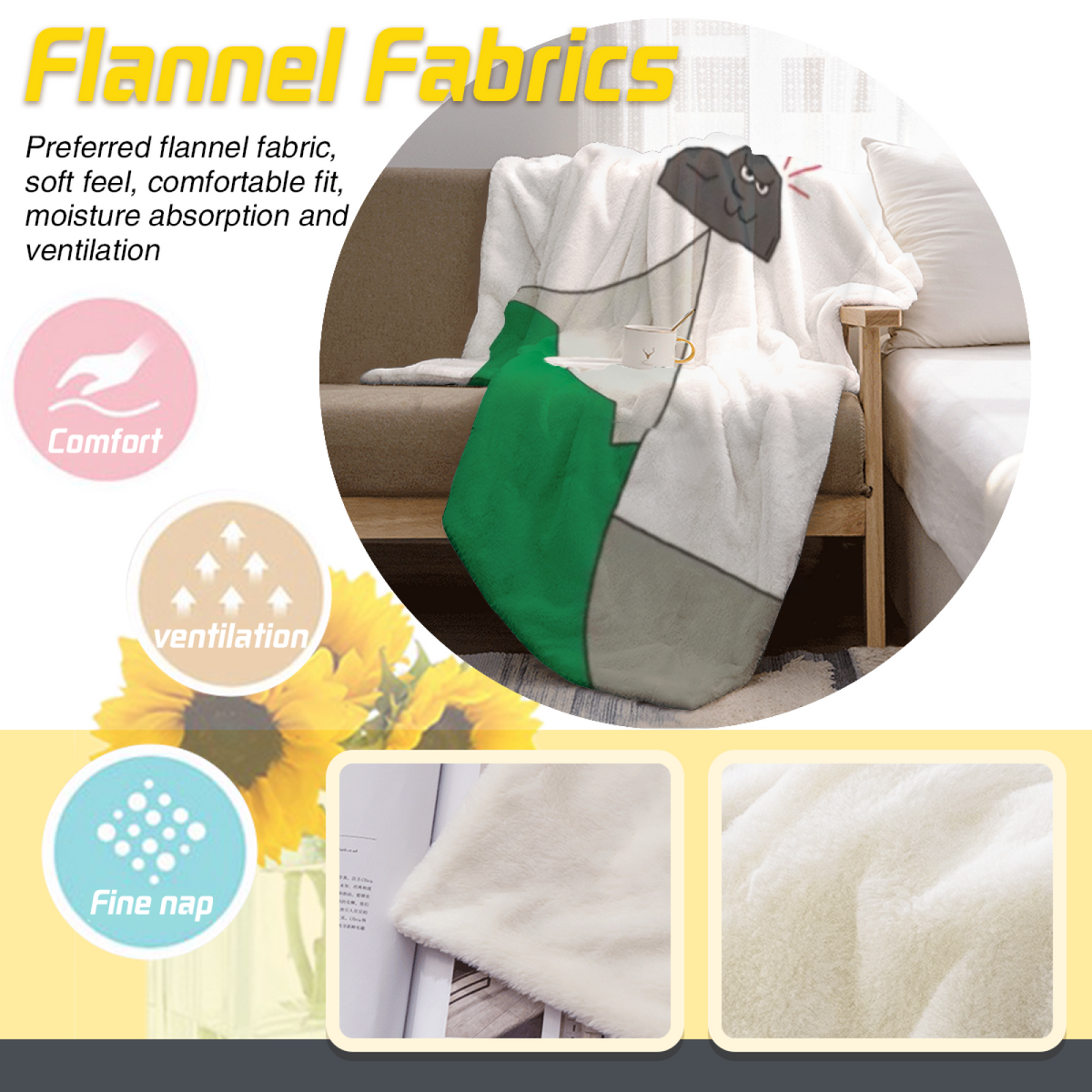Seaside & Harbor Playful Graphic Plush Flannel Throw