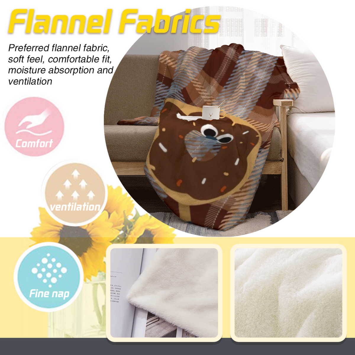 Moonlit Kaleidoscope Earthy Multicolor Bohemian Plush Flannel Throw