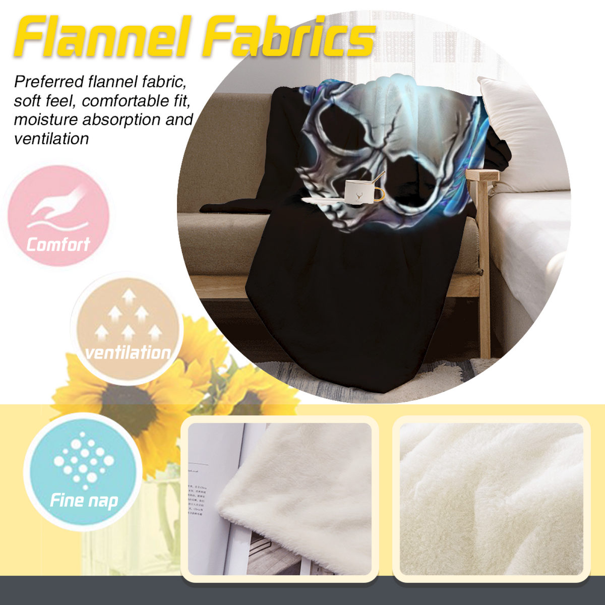 Flannel Throw Blanket with Harvest Lantern Cozy Cottage Artwork