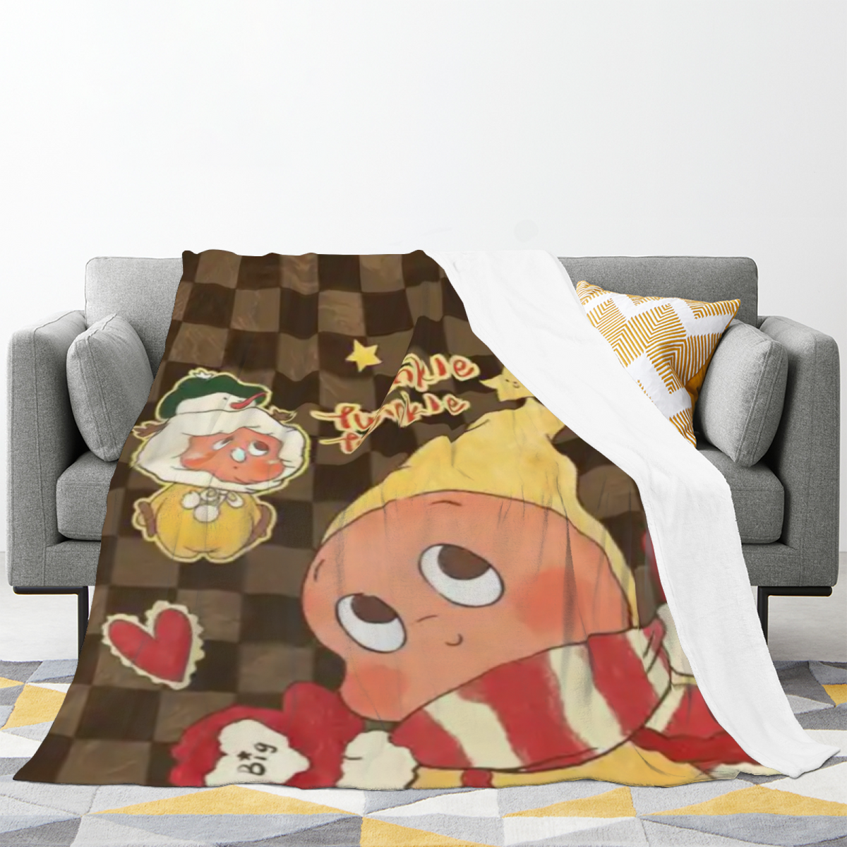 Soft Minimalist Plush Flannel Throw ¨C Festival Mosaic Collection