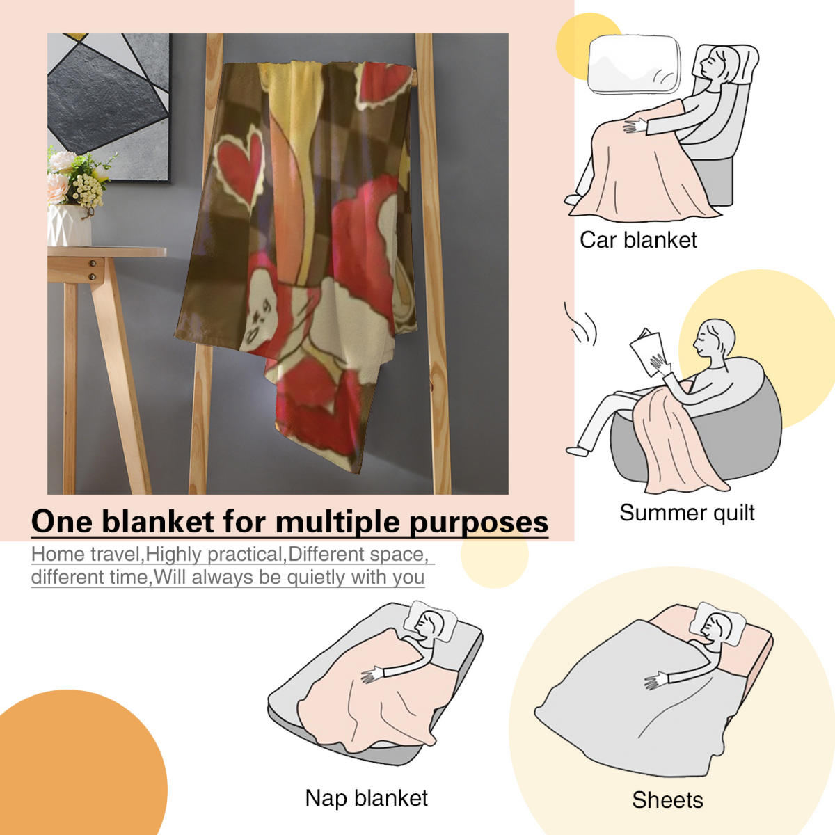 Soft Minimalist Plush Flannel Throw ¨C Festival Mosaic Collection
