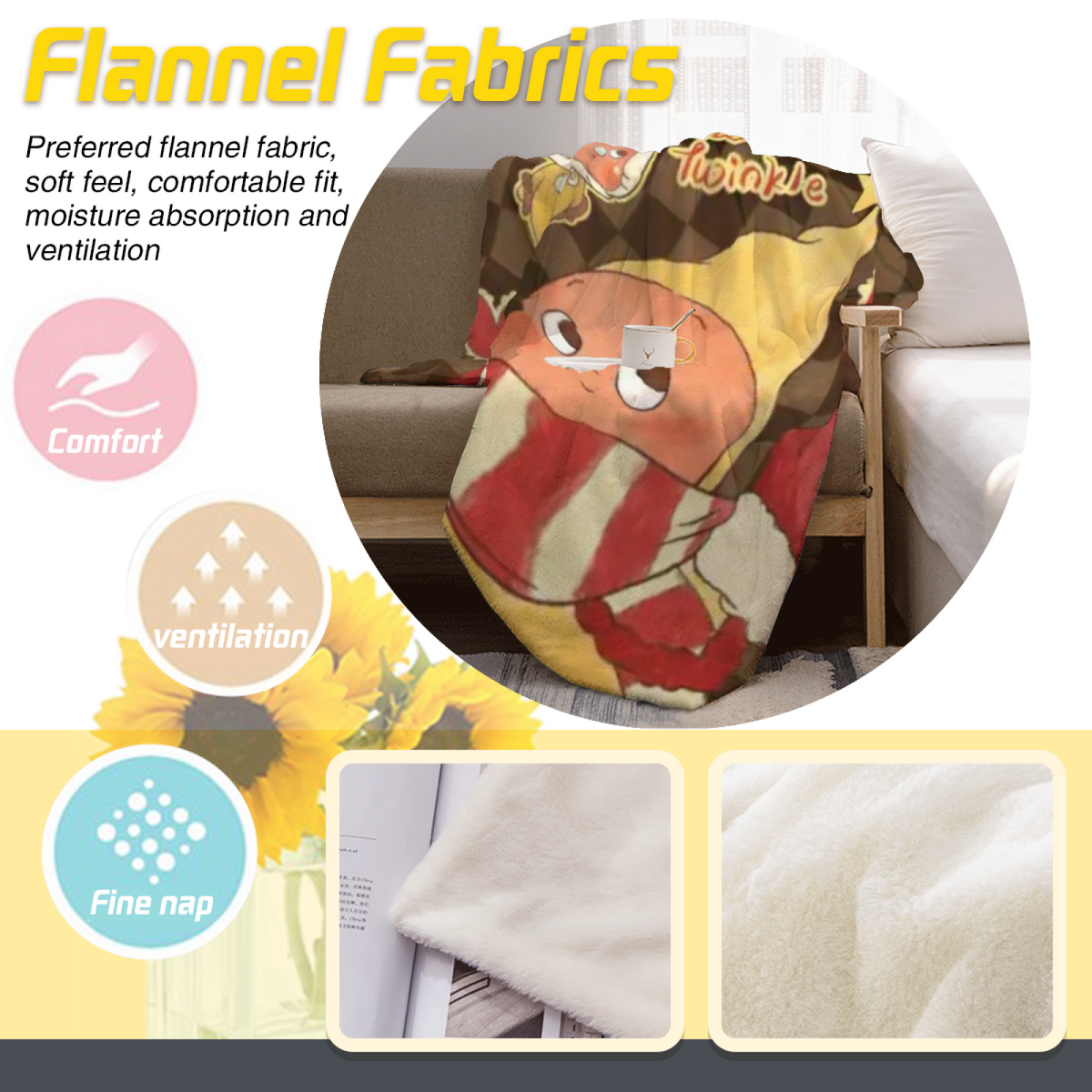 Soft Minimalist Plush Flannel Throw ¨C Festival Mosaic Collection