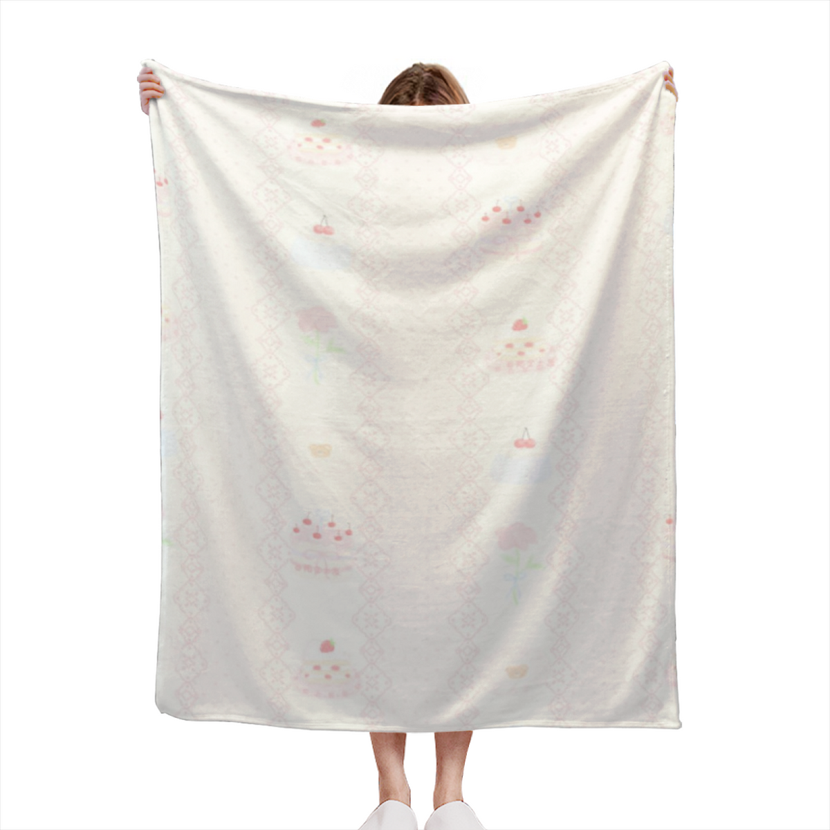 Creamy Ivory Lagoon Hearth Lightweight Flannel Throw ¨C Contemporary Pattern