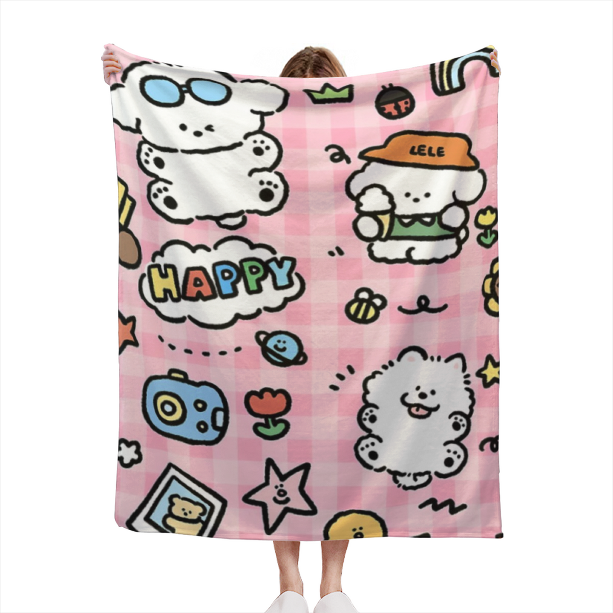 Soft Neutral Pebble Odyssey Cozy Flannel Bed Blanket