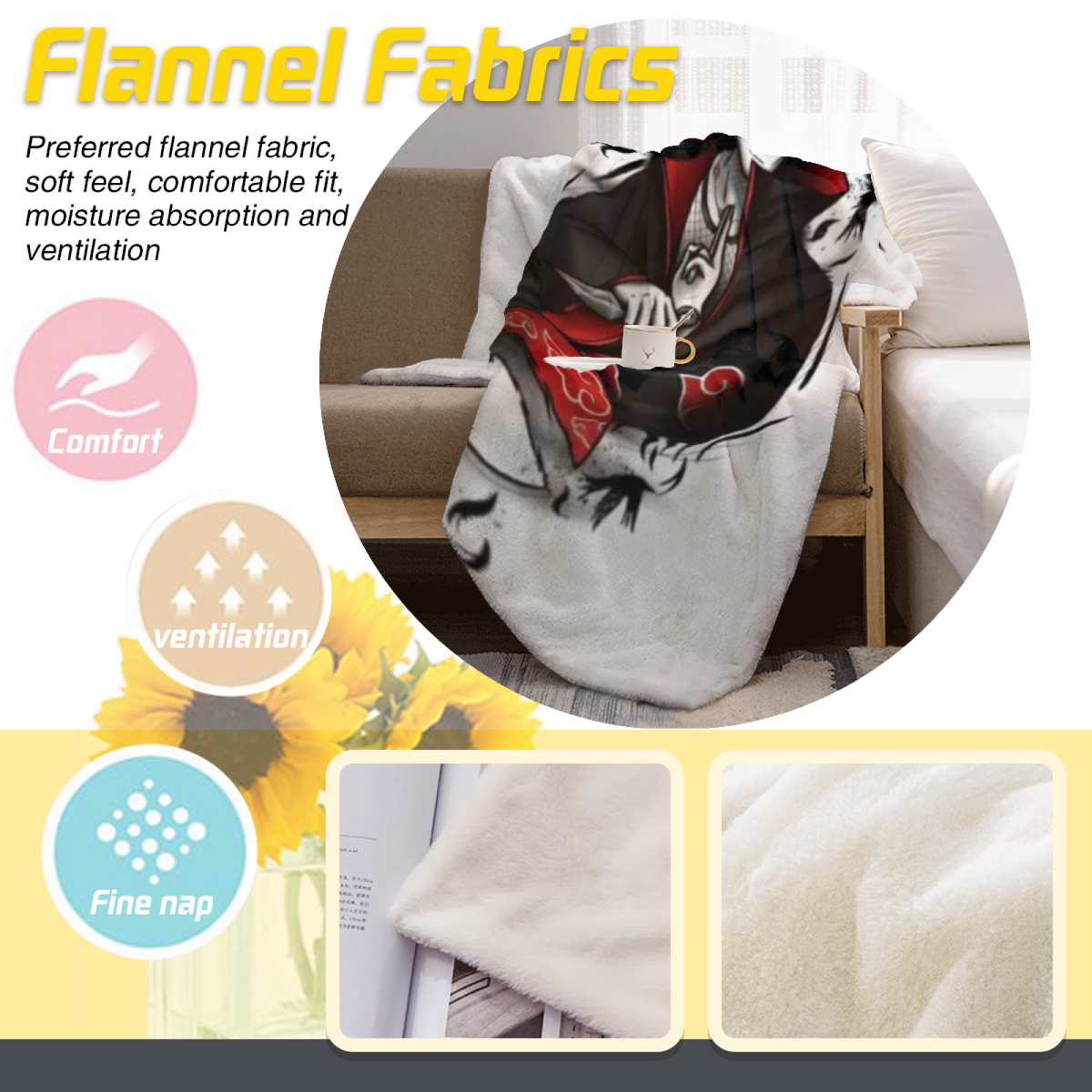 Desert Carnival Pastel Multicolor Modern Art Flannel Throw Blanket