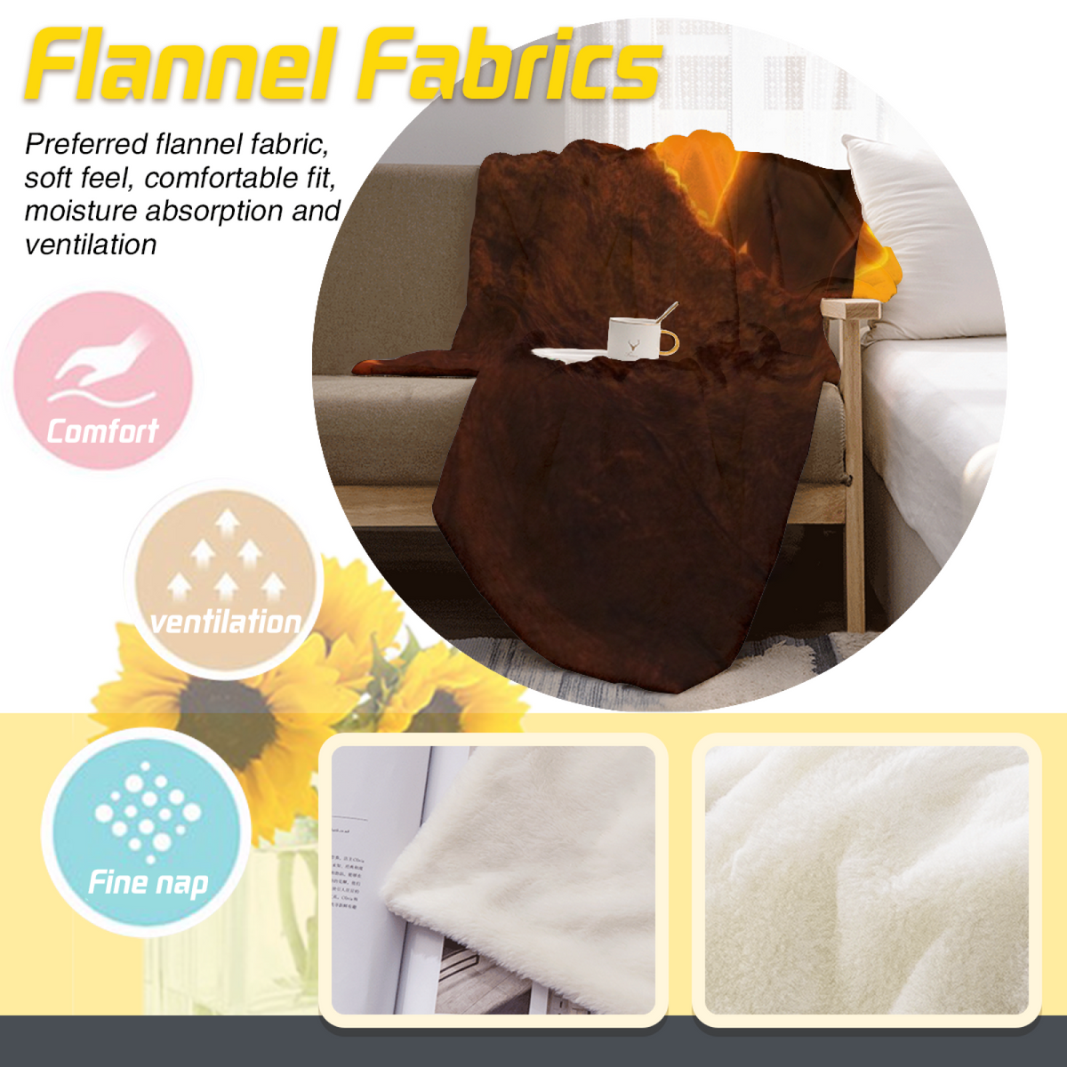 Velvet Whimsy Dreamy Pattern Cozy Flannel Bed Blanket
