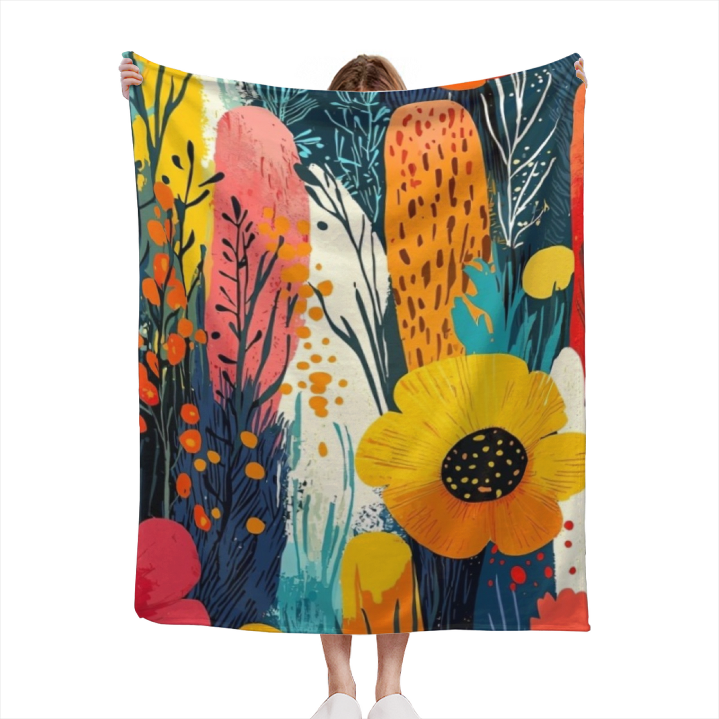 Contemporary Abstract Throw Blanket ¨C Stylish Graphic Printed Cozy Blanket