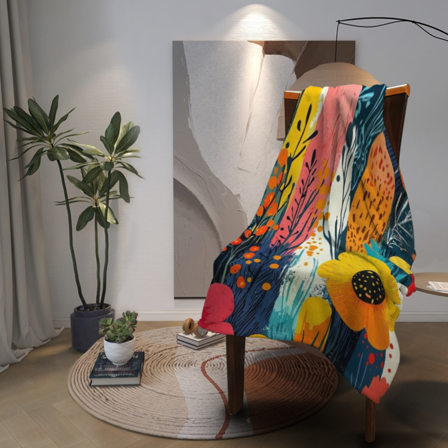 Contemporary Abstract Throw Blanket ¨C Stylish Graphic Printed Cozy Blanket