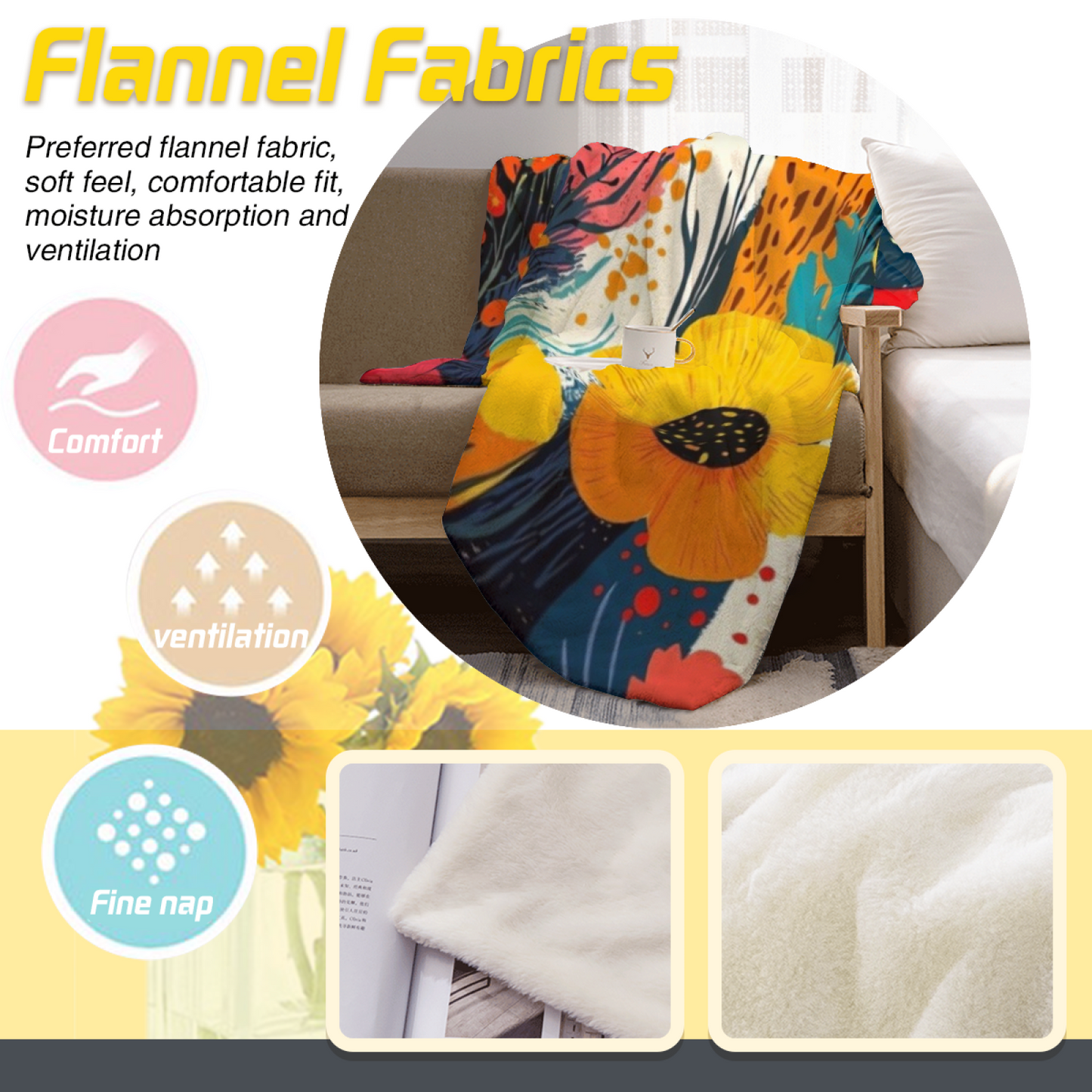 Contemporary Abstract Throw Blanket ¨C Stylish Graphic Printed Cozy Blanket