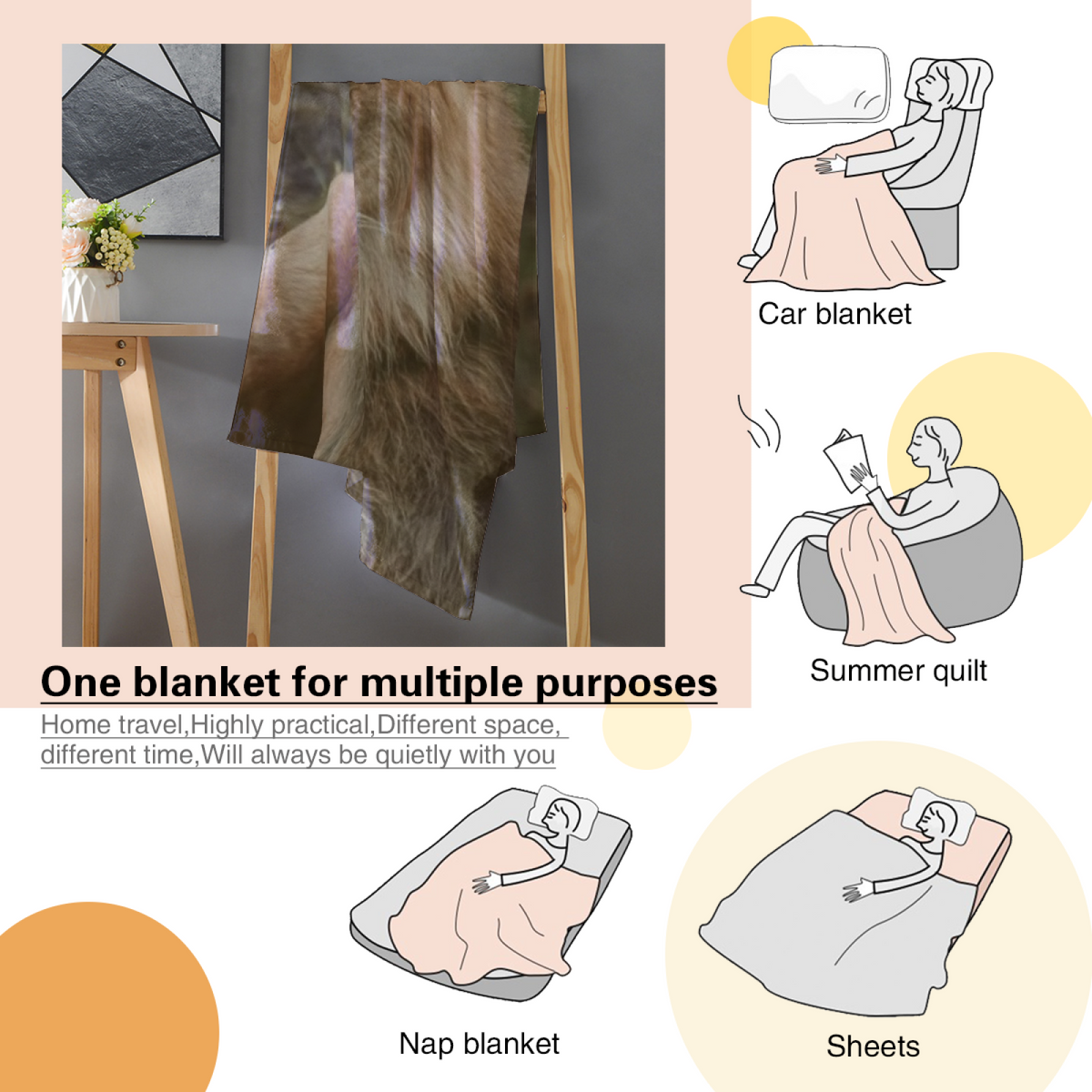 Cedar Garden Soft Neutral Art Lightweight Flannel Throw
