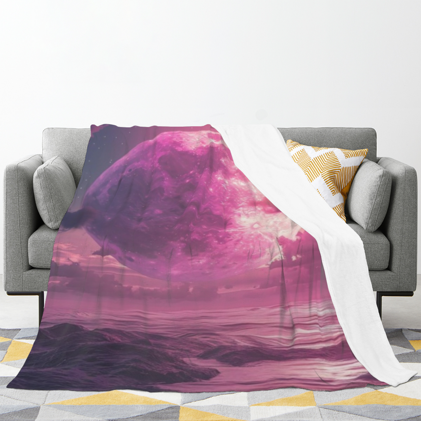 Abstract Contemporary Throw Blanket ¨C Stylish Graphic Printed Cozy Blanket