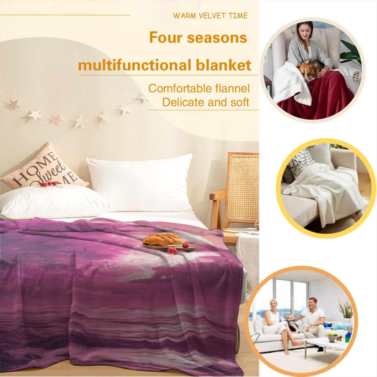 Abstract Contemporary Throw Blanket ¨C Stylish Graphic Printed Cozy Blanket