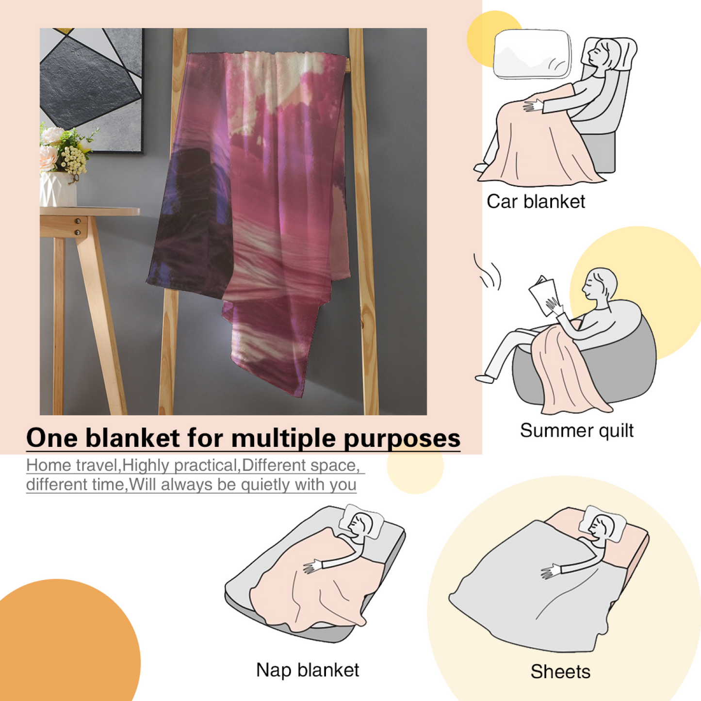 Abstract Contemporary Throw Blanket ¨C Stylish Graphic Printed Cozy Blanket