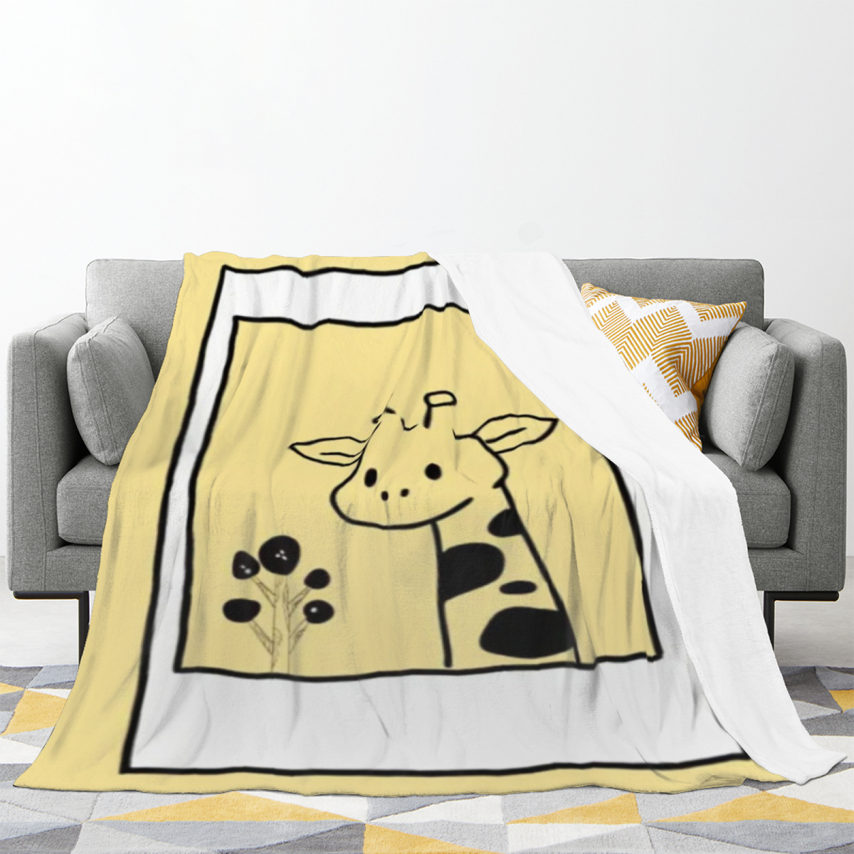Wildwood Fable Muted Sage Art Flannel Throw Blanket