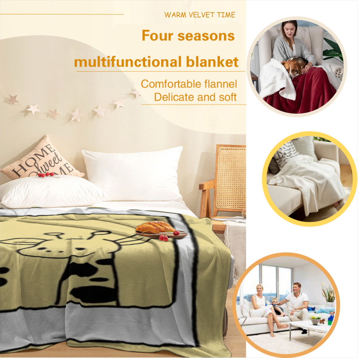 Wildwood Fable Muted Sage Art Flannel Throw Blanket
