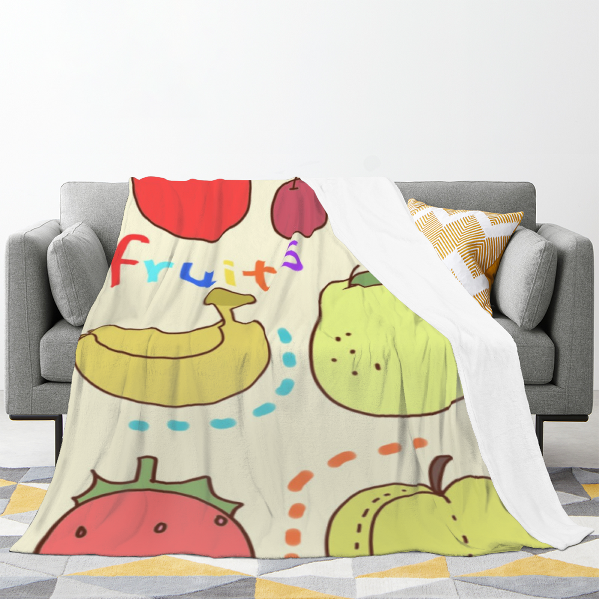 Golden Charm Statement Pattern Cozy Flannel Bed Blanket