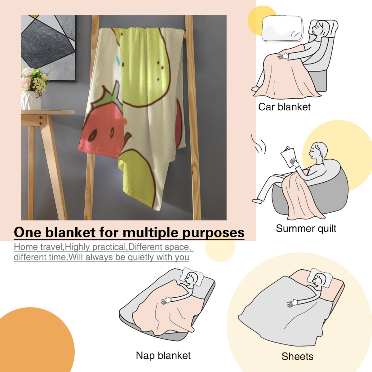 Golden Charm Statement Pattern Cozy Flannel Bed Blanket