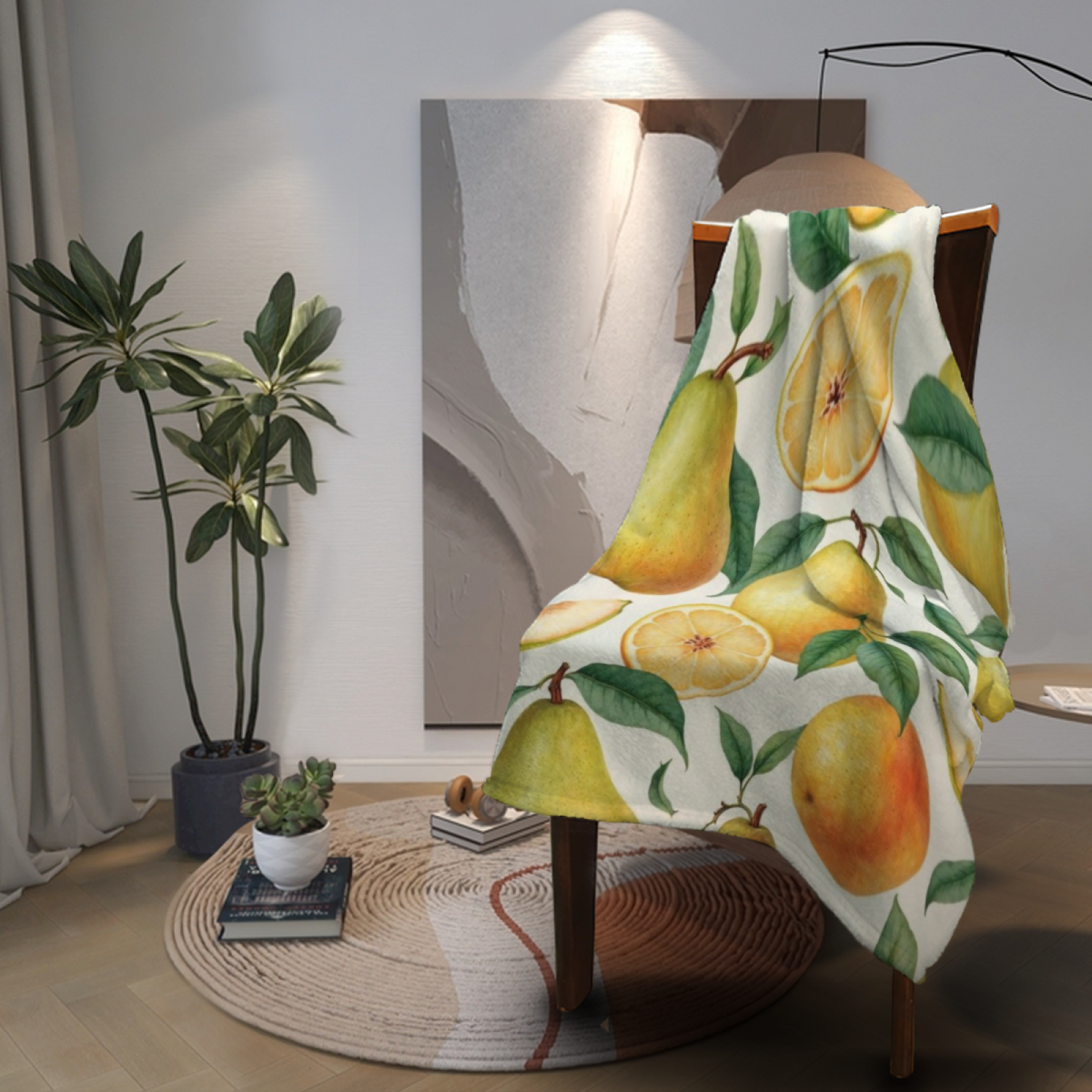 Soft Minimalist Plush Flannel Throw ¨C Watercolor Meadow Collection