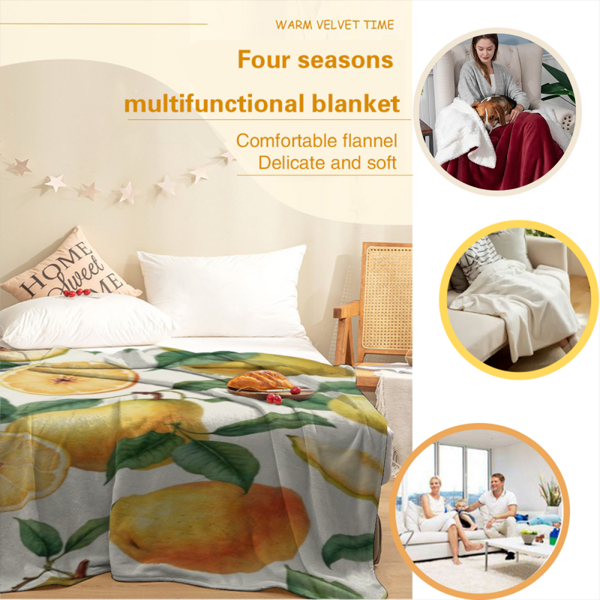 Soft Minimalist Plush Flannel Throw ¨C Watercolor Meadow Collection