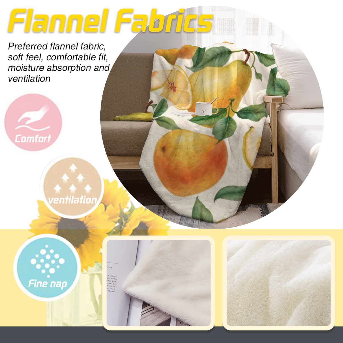 Soft Minimalist Plush Flannel Throw ¨C Watercolor Meadow Collection