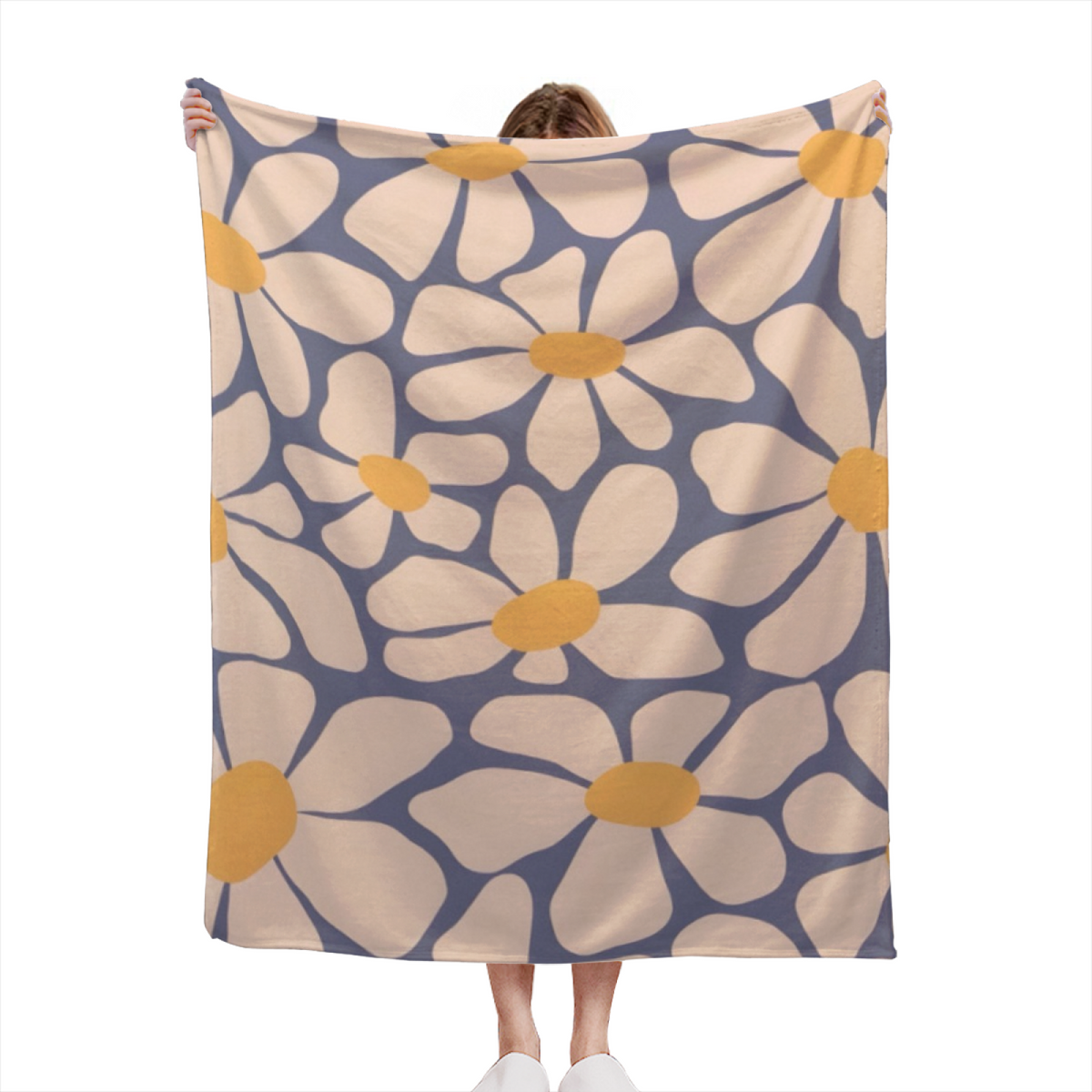 Soft Neutral Fern Muse Cozy Flannel Bed Blanket
