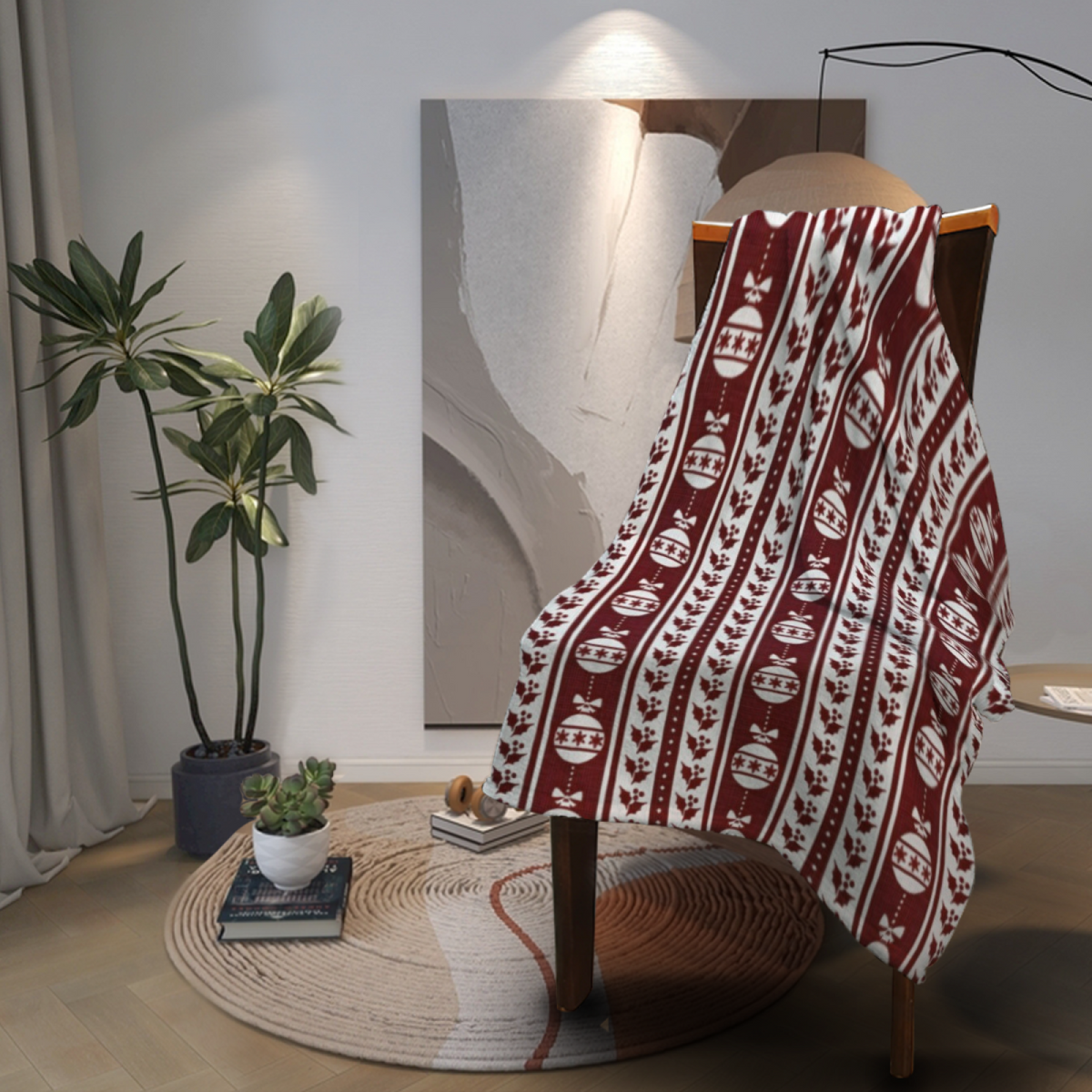 Silver Kaleidoscope Soft Neutral Retro Flannel Throw Blanket