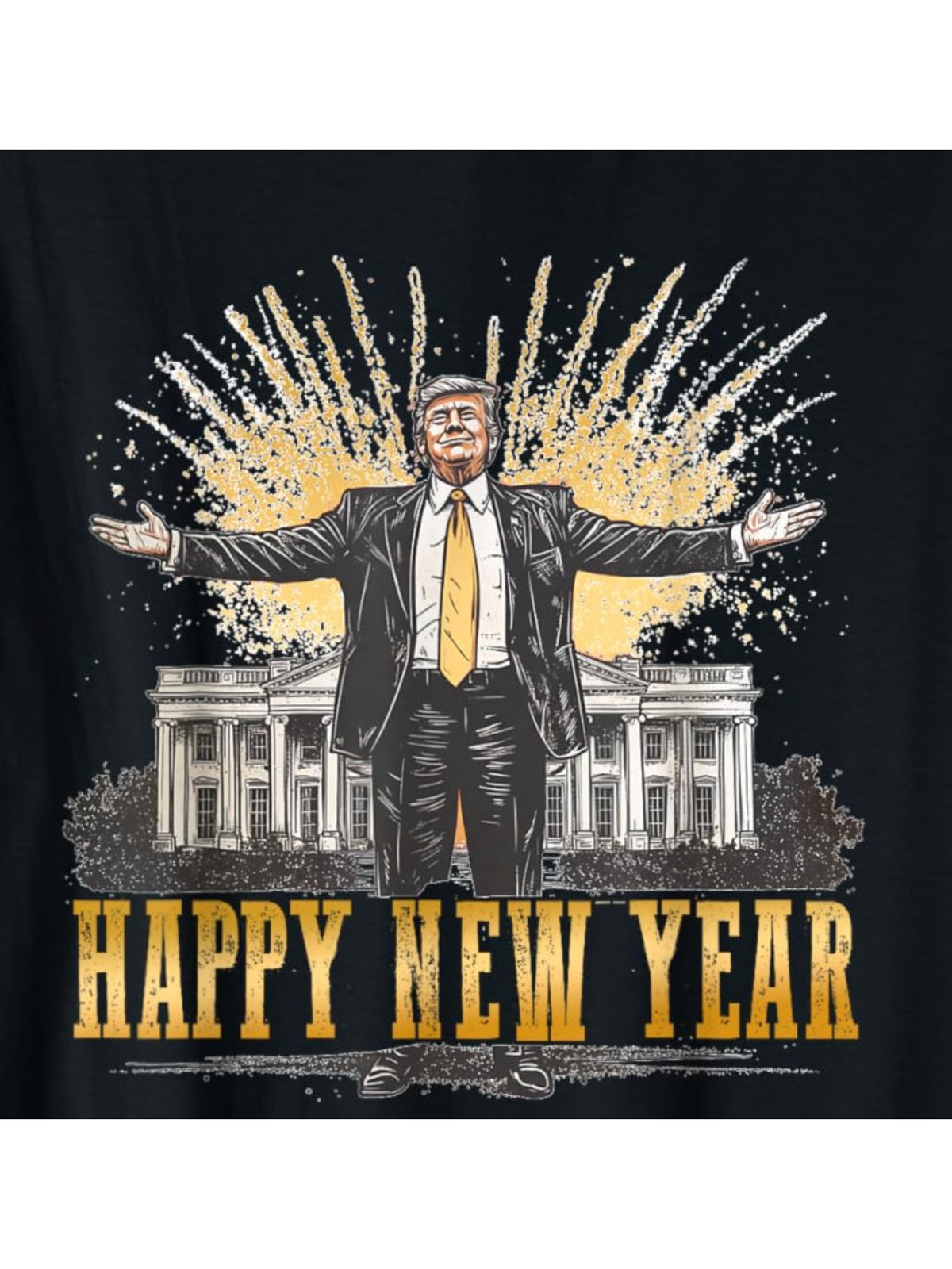 Funny Trump New Year Party 2025 Trump New Year New President Retro Trendy Printed T-shirt, Men'S Casual and Comfortable T-shirt Summer, Men'S Short-sleeved Top for Everyday Activities Birthday Gift to Men
