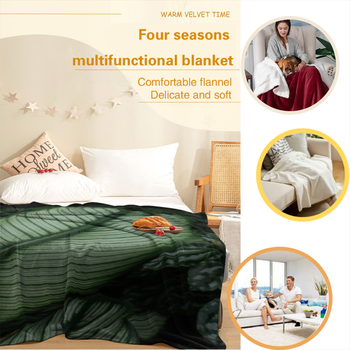 Contemporary Printed Throw Blanket ¨C Abstract Graphic Cozy Home Blanket
