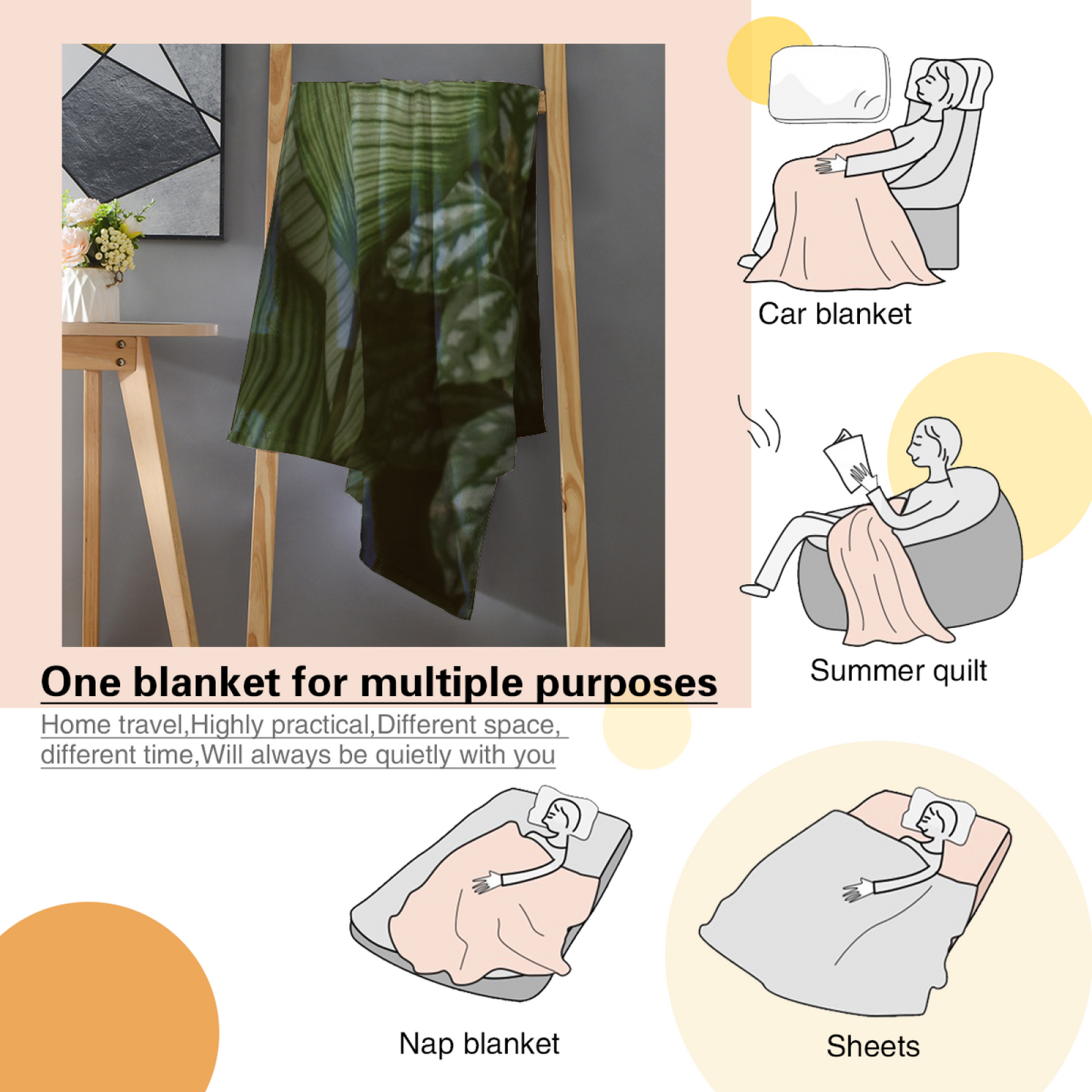 Contemporary Printed Throw Blanket ¨C Abstract Graphic Cozy Home Blanket