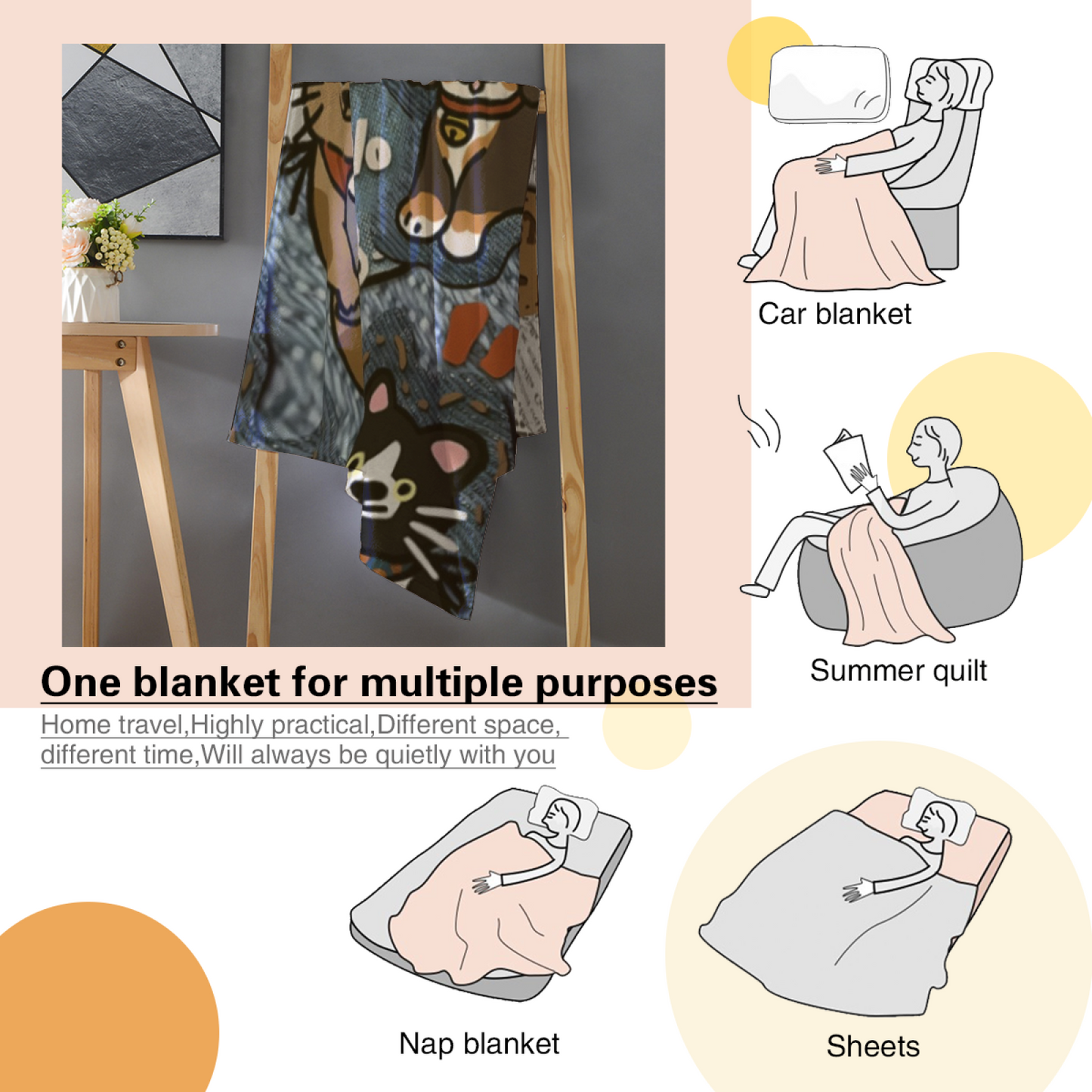 Artistic Pattern Throw Blanket ¨C Contemporary Colorful Graphic Design