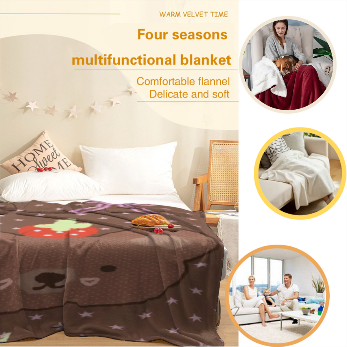 Breezy Mirage Pastel Multicolor Modern Art Decorative Flannel Blanket
