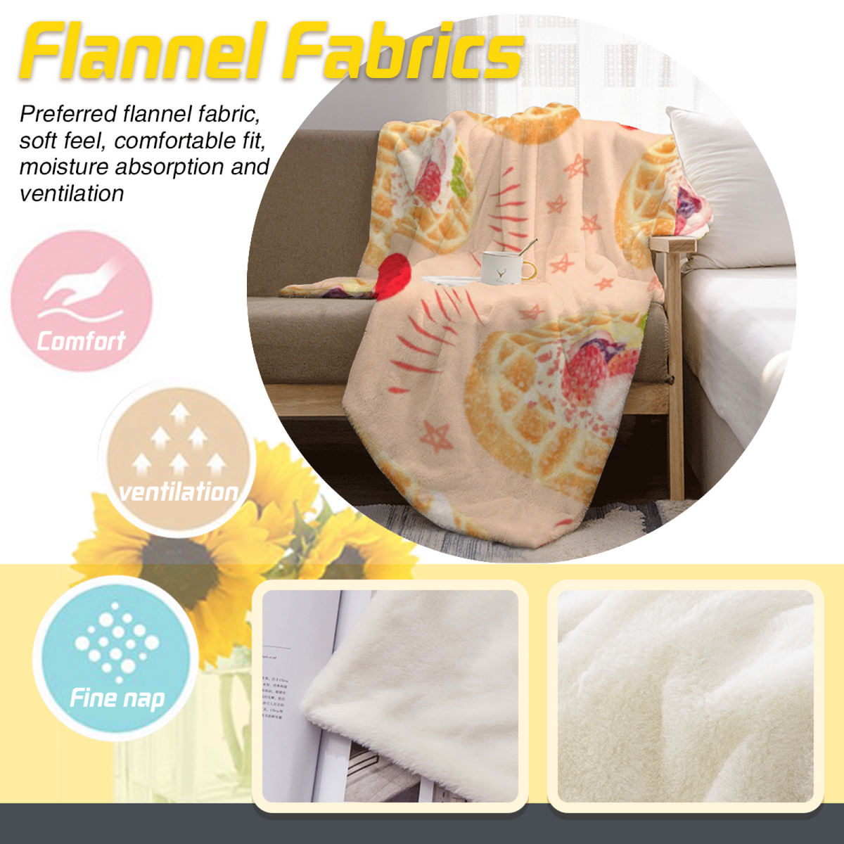 Whimsical Pastel Multicolor Indigo Mosaic Soft Flannel Blanket