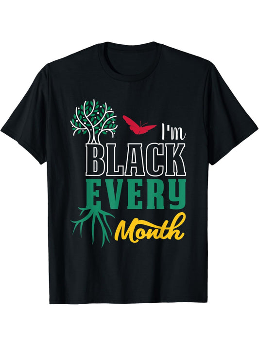 Black History Month Retro Trendy Printed T-shirt, Men'S Casual and Comfortable T-shirt Summer, Men'S Short-sleeved Top for Everyday Activities Birthday Gift To Men