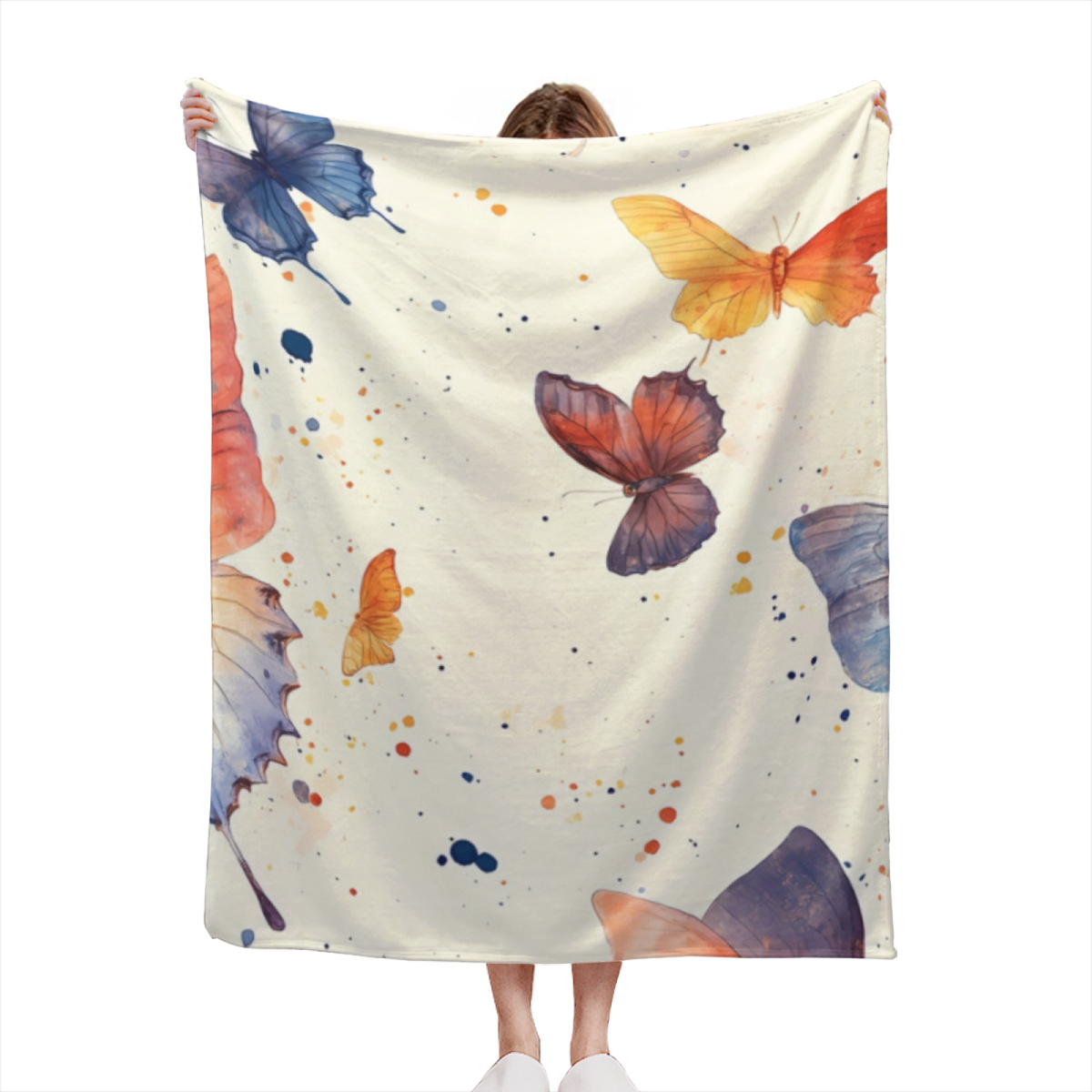 Coral Petal Soft Neutral Playful Cozy Flannel Bed Blanket