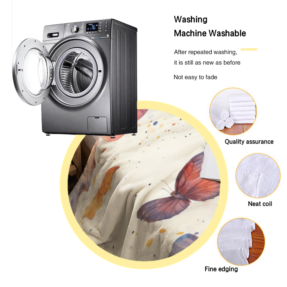 Coral Petal Soft Neutral Playful Cozy Flannel Bed Blanket